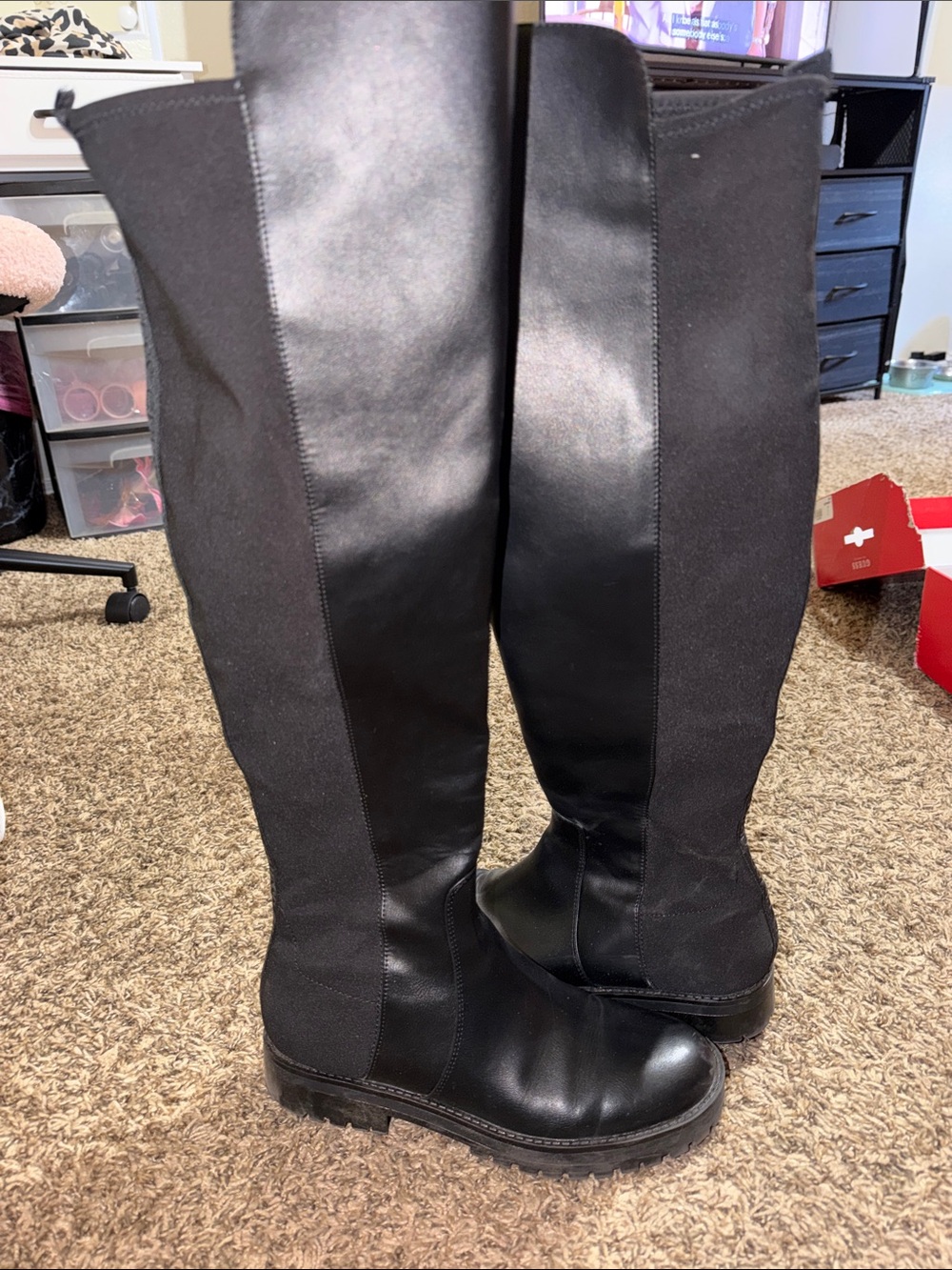 Black Over-the-Knee Women's Boots - Classic Tall Riding Style